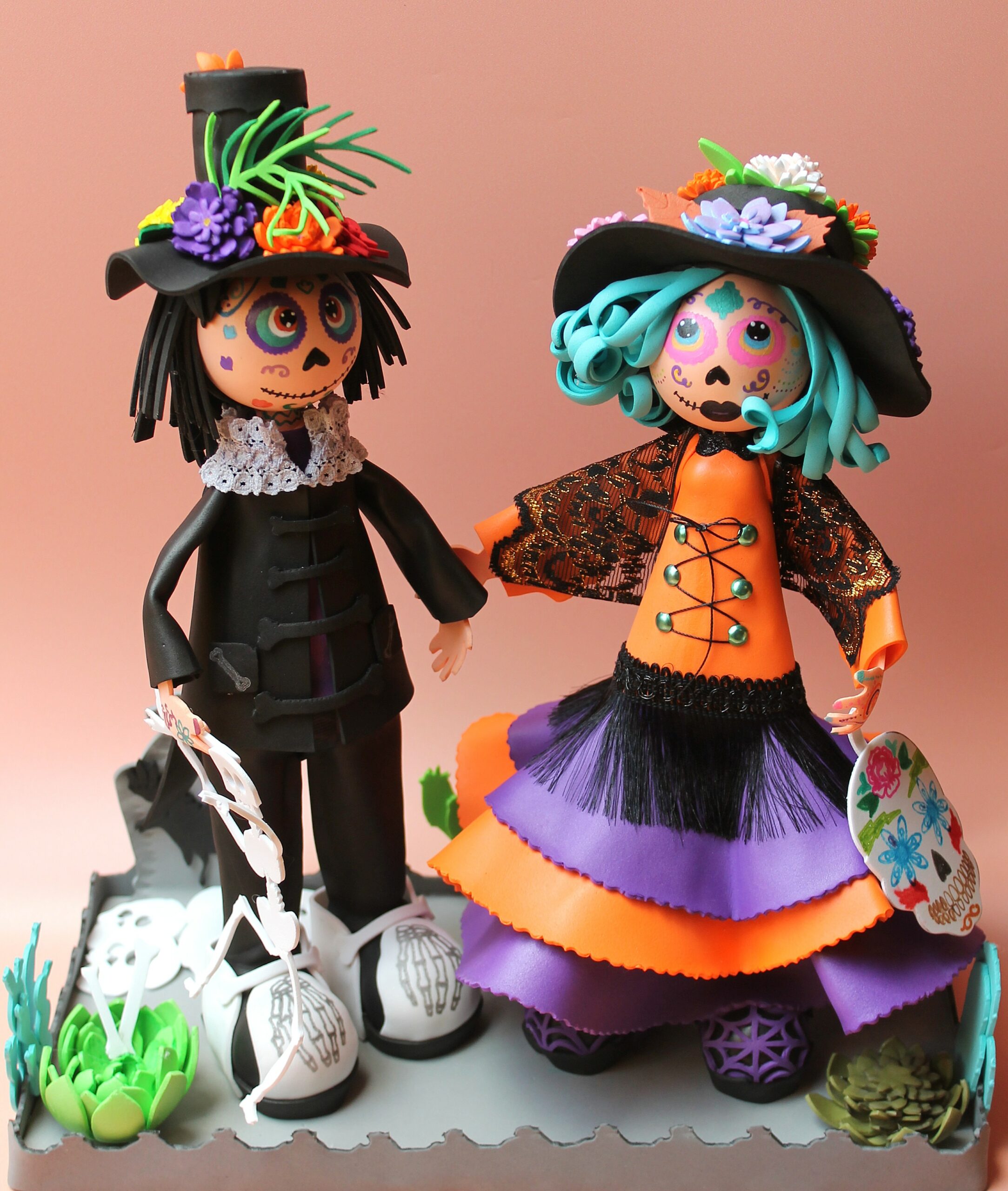 couple de catrinas du Mexique qui célèbre le jour des morts