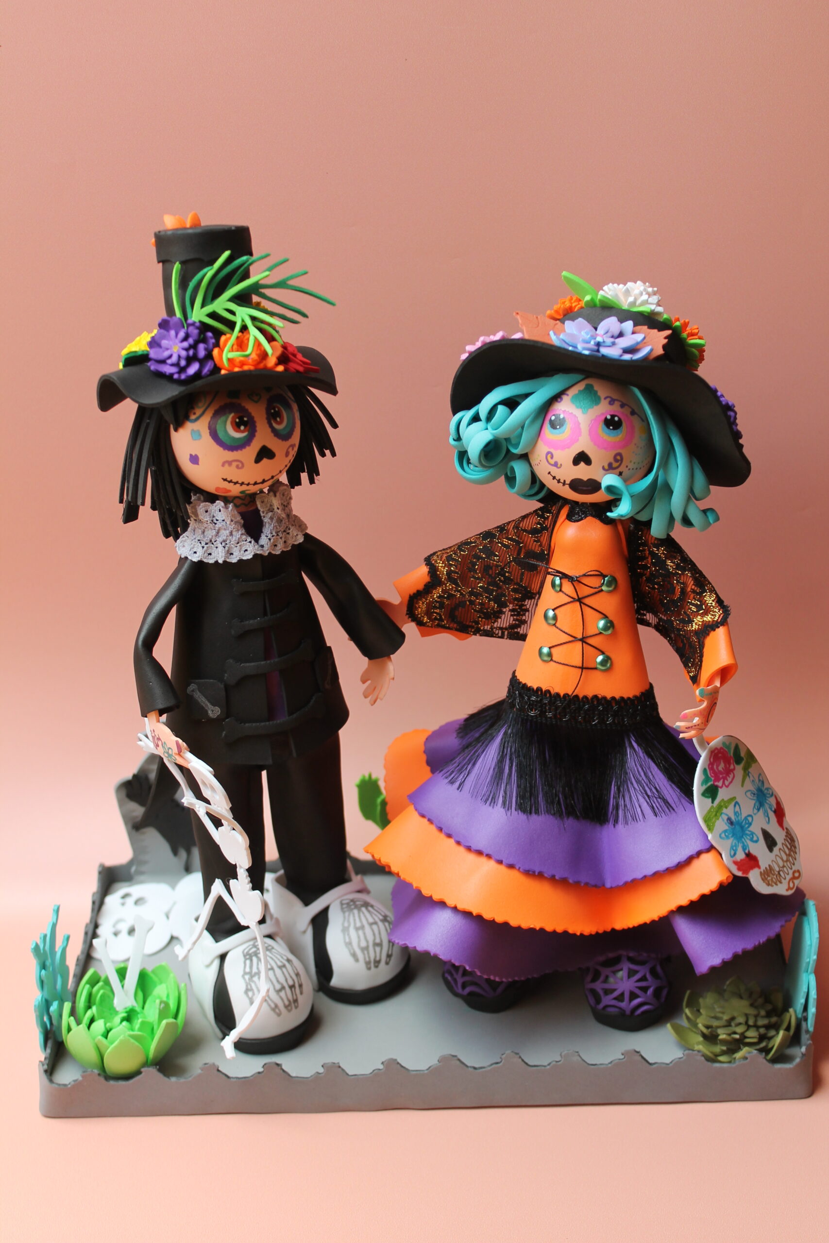 couple de catrin et catrinas figurines fofuchas