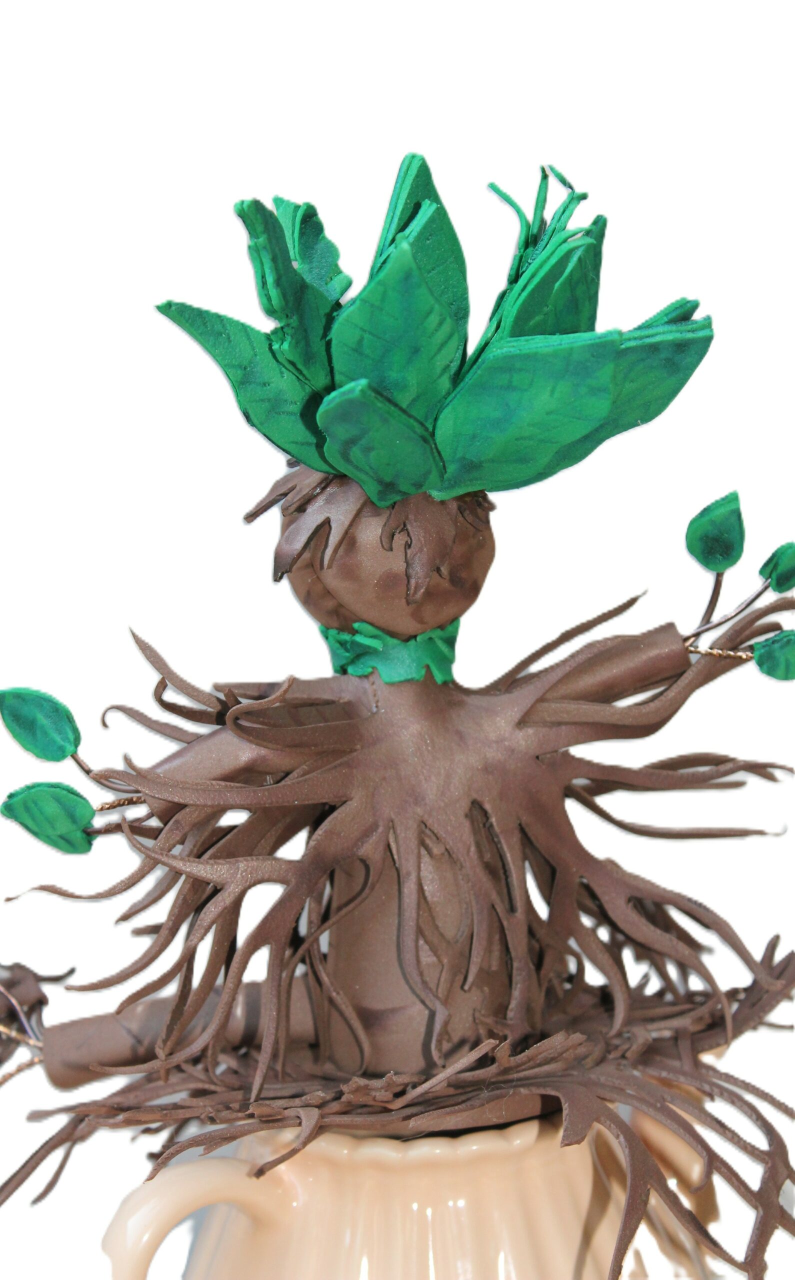 figurine mandragore façon fofuchas vue de dos